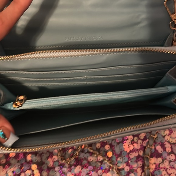 Badgley Mischka Silver Sky blue Quilted Bag - Picture 9 of 9